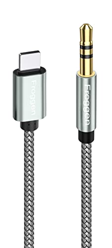 Froggen Lightning Klinke Kabel 3,5 mm Kopfhörer Lightning Kabel Aux auf Lightning Adapter Auto AUX Kabel kompatibel mit iPhone 13/12/11 Autoradios, Lautsprecher, Kopfhörer usw. von Froggen