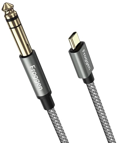 Froggen USB Typ C Klinke auf 6.35mm Klinke Kabel Aux Adapter Stereo ​Audio Gold-Plated Kabel Digital Kabel Unterstützt für Mischpult, Mikrofon, Recorder, Mixer, Verstärker usw. von Froggen