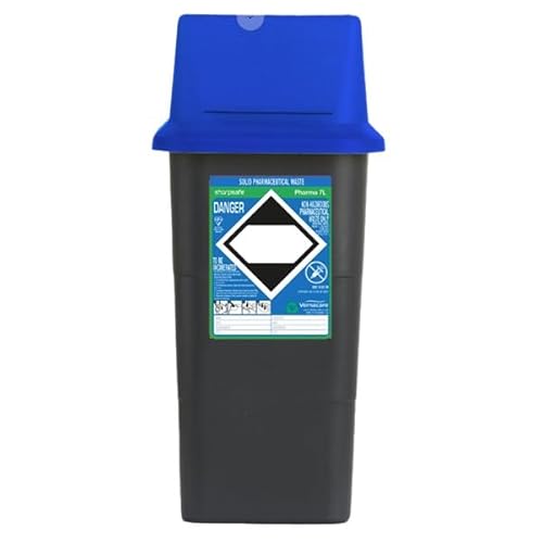 Frontier 41105440 Pharmazeutischer Abfallbehälter mit blauem Deckel, 7 l von Frontier