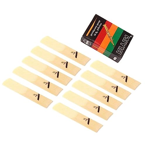 10Pcs Bb Sopransaxophon Blätter Härte Stärke 1.5/2/2.5/3/3.5/4 Saxophon Reed Instrument Zubehör Hochfeste Blatt Saxophon Blätter Saxophon Blätter Sopran Saxophon Blätter von Frotox