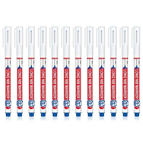 12 Stück 20 mm lange Spitze Marker Stifte Tiefe Reichweite Marker Lange Nase Fliesen Marker Stifte Ölbasis Tischler Marker für Möbel 12 x Ölbasierte Fliesen Marker Tieflochmarker Stifte von Frotox