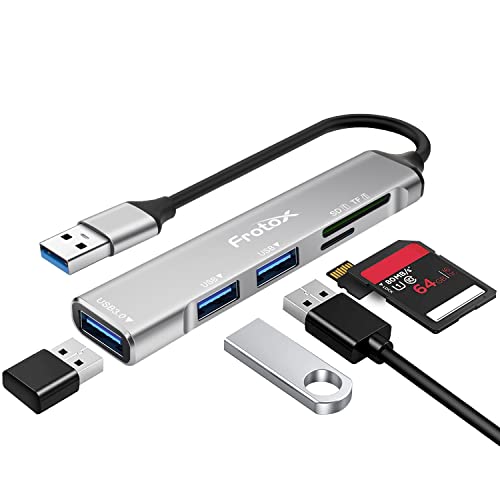 SD Kartenleser, Frotox 5 in 1 USB Adapter mit SD/Micro SD Kartenlesegerät, 1 USB 3.0, 2 USB 2.0, Multiport USB SD Card Reader für SD, MMC, Micro SD, TF, SDXC, SDHC, Micro SDHC, Micro SDXC usw von Frotox