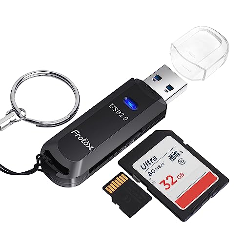 SD Kartenleser USB, 2 in 1 Micro SD Adapter USB Kartenlesegerät Tragbar SD Card Reader für SD, MMC, Micro SD, TF, SDXC, SDHC, Micro SDHC, Micro SDXC usw von Frotox