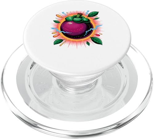Retro Mangostan Mangostanen PopSockets PopGrip für MagSafe Retro Mangostan Mangostanen PopSockets PopGrip für MagSafe von Fruits Fruit Lover Gifts