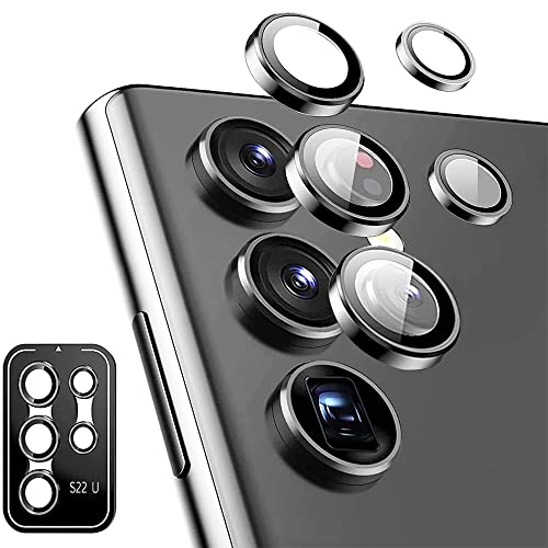Frunimall Kameraschutz für Samsung Galaxy S22 Ultra,Kamera Linse Schutzfolie mit 9H Gehärtetem Glas,Individuell Metallring mit Anti-Kratzen Objektiv Folie,HD Kamera Schutzfolie für S22 Ultra(Silber) von Frunimall