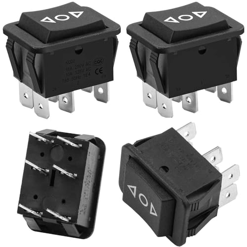 4er Set Momentan Wippschalter Kippschalter (EIN)/AUS/(EIN) 6-PIN Taster für 12V & 230V von Frypay