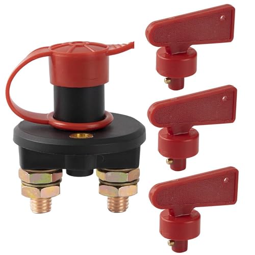 Hauptschalter 12V / 24V, Batteriehauptschalter Schnelles Ausschalten Trennschalter Reines Kupfer Batterieschalter Boot mit Natoknochen Schlüssel für Pkw Wohnmobile Lkw Schiffe Yachten Hauptschalter 12V / 24V, Batteriehauptschalter Schnelles Ausschalten Trennschalter Reines Kupfer Batterieschalter Boot mit Natoknochen Schlüssel für Pkw Wohnmobile Lkw Schiffe Yachten von Frypay