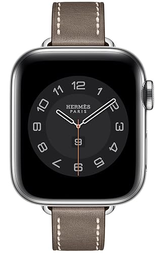 Fsavlroy Slim Lederarmband,Kompatibel mit Apple Watch 38mm 40mm 41mm 42mm(Series 10) Armband,Leder Damen Ersatzband für iWatch Series Ultra 2/Ultra 10/9/8/7/6/5/4/3/2/1,SE - Grau von Fsavlroy