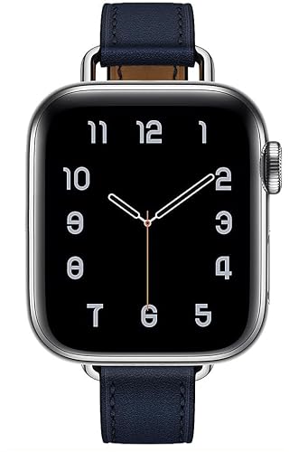 Fsavlroy Slim Lederarmband,Kompatibel mit Apple Watch 38mm 40mm 41mm 42mm(Series 10) Armband,Leder Damen Ersatzband für iWatch Series Ultra 2/Ultra 10/9/8/7/6/5/4/3/2/1,SE - Blau Fsavlroy Slim Lederarmband,Kompatibel mit Apple Watch 38mm 40mm 41mm 42mm(Series 10) Armband,Leder Damen Ersatzband für iWatch Series Ultra 2/Ultra 10/9/8/7/6/5/4/3/2/1,SE - Blau von Fsavlroy
