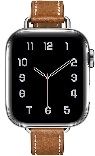 Fsavlroy Slim Lederarmband,Kompatibel mit Apple Watch 38mm 40mm 41mm 42mm(Series 10) Armband,Leder Damen Ersatzband für iWatch Series Ultra 2/Ultra 10/9/8/7/6/5/4/3/2/1,SE - Braun Fsavlroy Slim Lederarmband,Kompatibel mit Apple Watch 38mm 40mm 41mm 42mm(Series 10) Armband,Leder Damen Ersatzband für iWatch Series Ultra 2/Ultra 10/9/8/7/6/5/4/3/2/1,SE - Braun von Fsavlroy