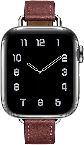 Fsavlroy Slim Lederarmband,Kompatibel mit Apple Watch 42mm(Series 3) 44mm 45mm 46mm 49mm Armband,Leder Damen Ersatzband für iWatch Series Ultra 2/Ultra 10/9/8/7/6/5/4/3/2/1,SE - Weinrot Fsavlroy Slim Lederarmband,Kompatibel mit Apple Watch 42mm(Series 3) 44mm 45mm 46mm 49mm Armband,Leder Damen Ersatzband für iWatch Series Ultra 2/Ultra 10/9/8/7/6/5/4/3/2/1,SE - Weinrot von Fsavlroy
