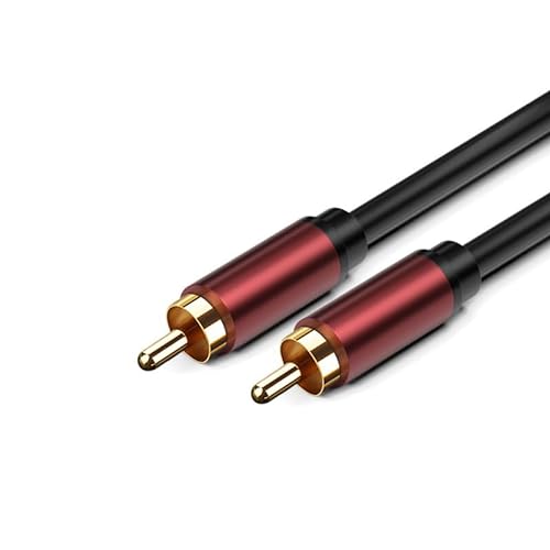 Subwoofer-Kabel (1,5 m), Cinch-auf-Cinch-Audio-Stereo-Kabel, Stecker auf Stecker, doppelt geschirmtes Kabel für Heimkino, HDTV, Verstärker, Lautsprecher, Soundbar von Fteysak