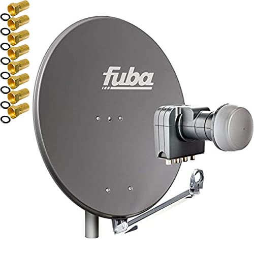 Fuba DAL 804 A Sat Satelliten Anlage Alu Anthrazit Schüssel Quad LNB DEK 417 4 Teilnehmer HDTV 4K 3D kompatibel von Fuba Vertriebs-GmbH