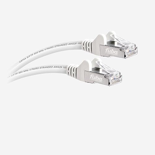 Fuba 0,5m CAT6a Netzwerkkabel weiß - Patchkabel Ethernetkabel S/FTP PIMF Schirmung - CAT-6 RJ45 Gigabit LAN 10 Gbit/s (DSL Switch Router Patchpanel Internet Radio TV Streaming Spielekonsole) von Fuba