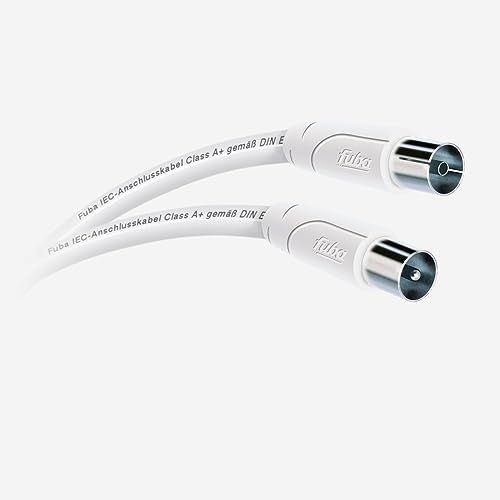 Fuba 5m Antennenkabel weiß - TV Anschlusskabel 4-fach geschirmt, 120 dB Schirmungsmaß - UHD 8K 4K 3D HDTV - IEC Koaxial Kabel Stecker/Buchse DVB-C DVB-T2 - nachhaltige Verpackung aus Papier Fuba 5m Antennenkabel weiß - TV Anschlusskabel 4-fach geschirmt, 120 dB Schirmungsmaß - UHD 8K 4K 3D HDTV - IEC Koaxial Kabel Stecker/Buchse DVB-C DVB-T2 - nachhaltige Verpackung aus Papier von Fuba