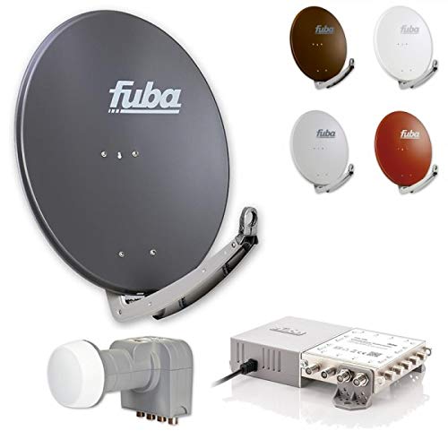 Fuba 8 Teilnehmer Set - Satelliten Komplettanlage Fuba DAA 780 Alu Satellitenschüssel 80cm + DEK 407 Quattro LNB + FMG 508 Multischalter 8 Teilnehmer, erweiterbar bis 48 Teilnehmer (HDTV, UHD 4K/8K) von Fuba