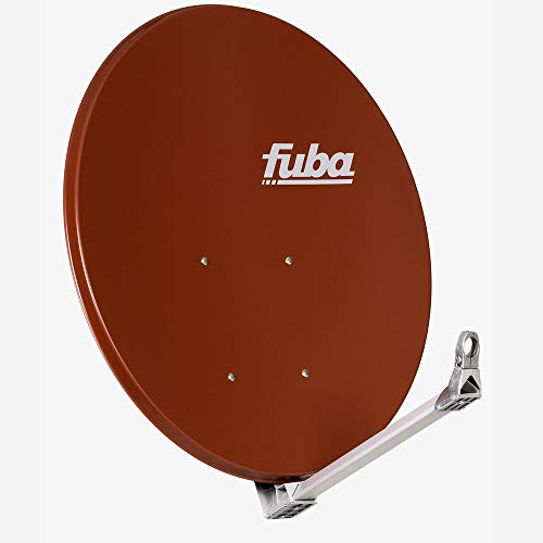 Fuba DAA 110 R ziegelrot Aluminium Satellitenschüssel 110x99 cm - Sat-Antenne/Sat-Spiegel, stabiler Tragarm mit Kabeldurchführung, LNB-Halterung aus Alu Druckguss von Fuba