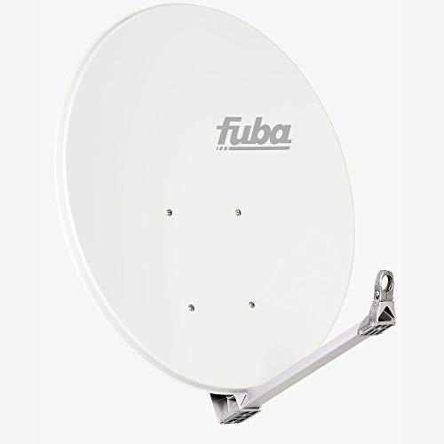 Fuba DAA 110 W weiß Aluminium Satellitenschüssel 110x99 cm - Sat-Antenne/Sat-Spiegel, stabiler Tragarm mit Kabeldurchführung, LNB-Halterung aus Alu Druckguss von Fuba