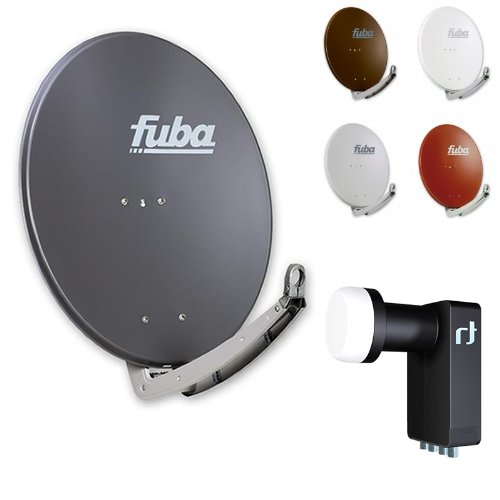 Fuba DAA 780 HD Sat Anlage - 4 Teilnehmer (m. Inverto Quad LNB) - Sat Anlage bestehend aus Fuba DAA 780 in Ihrer Wunschfarbe + Inverto Black Ultra Quad LNB von Fuba