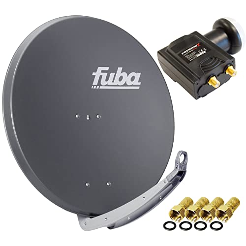 Fuba DAA 850 A Satellitenantenne Aluminium Anthrazit Premium X Deluxe Twin LNB Sat von Fuba