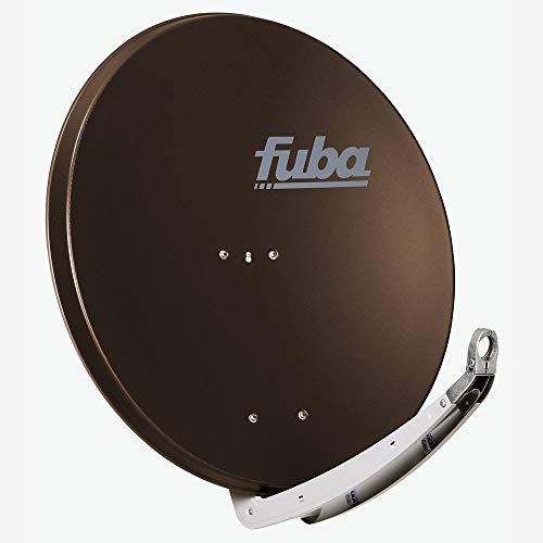 Fuba DAA 850 B braun Aluminium Satellitenschüssel 85 cm - Sat-Antenne/Sat-Spiegel mit Doppeltragarm, LNB-Halterung aus Alu Druckguss von Fuba