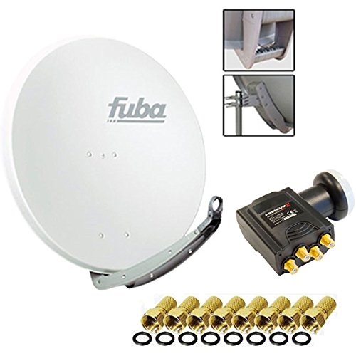 Fuba DAA 850 Digital Sat Schüssel Weiß 85x85cm Deluxe LNB Quad Premium X Direktanschluss von 4 Teilnehmer 8X F-Stecker Fuba DAA 850 Digital Sat Schüssel Weiß 85x85cm Deluxe LNB Quad Premium X Direktanschluss von 4 Teilnehmer 8X F-Stecker von Fuba