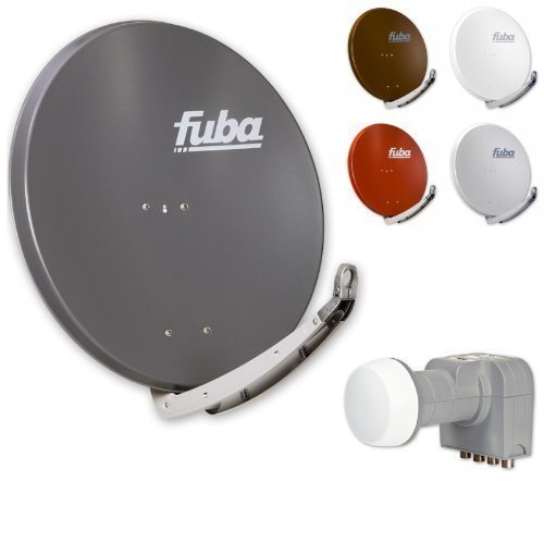 Fuba DAA 850 HD Sat Anlage - 4 Teilnehmer (m. DEK 416) - Sat Anlage bestehend aus Fuba DAA 850 in Ihrer Wunschfarbe + Fuba DEK 416 Quad LNB von Fuba