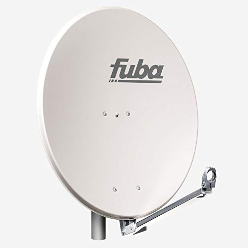 Fuba DAL 800 G Aluminium Satellitenschüssel 80cm hellgrau - Sat-Antenne/Sat-Spiegel - Klapptragarm mit Kabeldurchführung, LNB-Halterung und Rückenteil aus Aluminium-Druckguss von Fuba