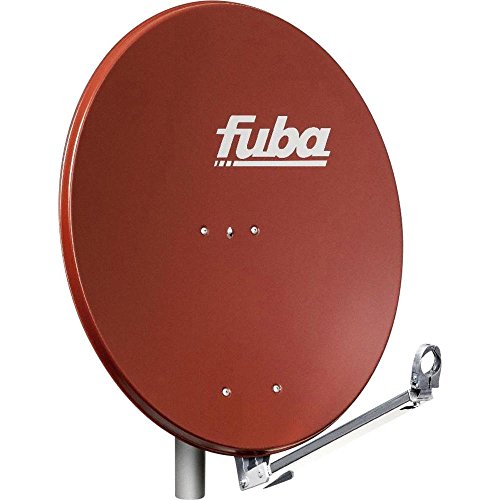 Fuba DAL 800 R Aluminium Satellitenschüssel 80cm rot - Sat-Antenne/Sat-Spiegel - Klapptragarm mit Kabeldurchführung, LNB-Halterung und Rückenteil aus Aluminium-Druckguss von Fuba