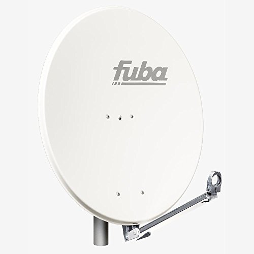 Fuba DAL 800 W Aluminium Satellitenschüssel 80cm weiß - Sat-Antenne/Sat-Spiegel - Klapptragarm mit Kabeldurchführung, LNB-Halterung und Rückenteil aus Aluminium-Druckguss von Fuba