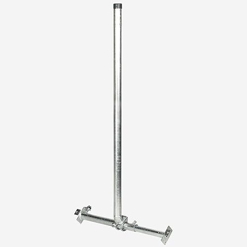 Fuba DSP 050 Dachsparrenhalter Biberschwanz - (TÜV-geprüft für Satellitenschüsseln bis 1,0m Durchmesser)* - Halterung Sat Antenne - Breite: 52cm bis 85cm, Höhe: 130cm, Ø 48mm, Kabeldurchführung von Fuba