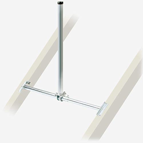 Fuba DSP 095 Dachsparrenhalter - (TÜV-geprüft für Satellitenschüsseln bis 1,0m Durchmesser)* - Halterung Sat Antenne Dachmontage - Breite: 87cm bis 110cm, Höhe: 90cm, Ø 48mm, Kabeldurchführung von Fuba