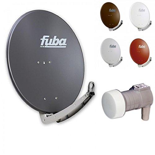 Fuba Digital Sat-Anlage 1 Teilnehmer | Satellitenschüssel Komplettset - Premium Aluminium 80cm Sat Schüssel Fuba DAA 780 in Wunschfarbe + DEK 117 Single LNB 1 Teilnehmer - HDTV, UHD(4K/8K), 3D von Fuba