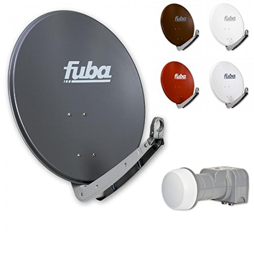 Fuba Digital Sat-Anlage 2 Teilnehmer | Satellitenschüssel Komplettset - Premium Aluminium 65cm Sat Schüssel Fuba DAA 650 in Wunschfarbe + DEK 217 Twin LNB 2 Teilnehmer - HDTV, UHD(4K/8K), 3D von Fuba