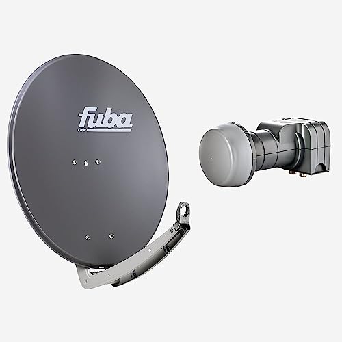 Fuba Digital Sat-Anlage 2 Teilnehmer | Satellitenschüssel Komplettset - Premium Aluminium 80cm Sat Schüssel Fuba DAA 780 in Wunschfarbe + DEK 217 Twin LNB 2 Teilnehmer - HDTV, UHD(4K/8K), 3D von Fuba