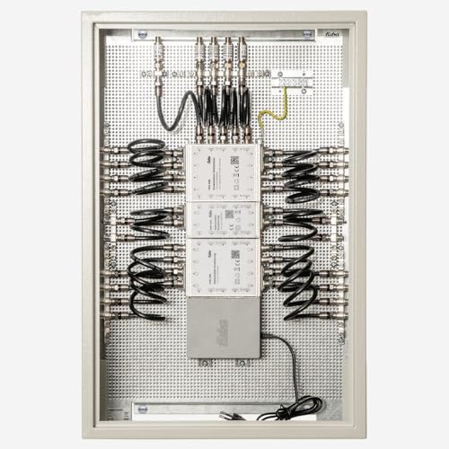 Fuba FMP 520 SL Multischalter-Paneel | Multischalter 20 Teilnehmer, EIN Satellit, komplett vormontiert im Montageschrank - mit Erdung, Potentialausgleich und Überspannungsschutz, EN/VDE-konform von Fuba