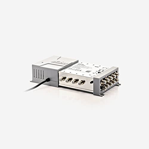 Fuba FMT 908 Multischalter 9/8 - SAT Multischalter 8 Teilnehmer/Receiver/TV für 2 Satelliten mit Energiesparnetzteil - Multiswitch Quattro- und Quad-LNB tauglich (digital, HDTV, UHD 4K/8K tauglich) von Fuba