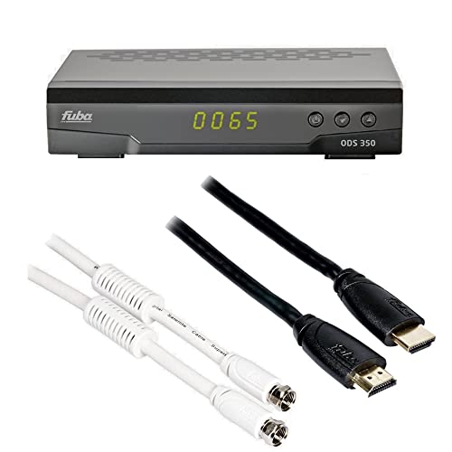 Fuba ODS 350 HDTV Sat-Receiver Set inkl. 2m HDMI-Kabel und 5m F-Anschlusskabel | Unicable-tauglich, Unicable2-tauglich, PVR-Ready, LED-Display 4-stellig, EPI von Fuba