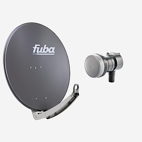 Fuba Sat Anlage 1 Teilnehmer | DAA 780 A Satellitenschüssel 80cm Alu anthrazit (Testergebnis: ausgezeichnet)* + Fuba DEK 117 Single LNB 1 Teilnehmer (DVB-S2, HDTV, UHD 4K/8K, 3D) mit LTE-Störfilter von Fuba