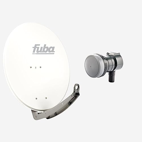 Fuba Sat Anlage 1 Teilnehmer | DAA 780 W Satellitenschüssel 80cm Alu weiß (Testergebnis: ausgezeichnet)* + Fuba DEK 117 Single LNB 1 Teilnehmer (DVB-S2, HDTV, UHD 4K/8K, 3D) mit LTE-Störfilter von Fuba