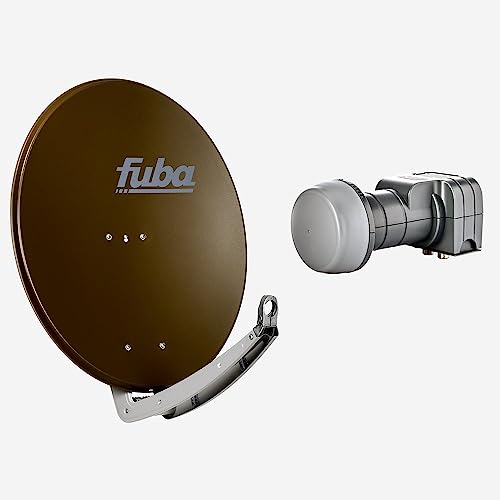 Fuba Sat Anlage 2 Teilnehmer | DAA 780 B Satellitenschüssel 80cm Alu braun (Testergebnis: ausgezeichnet)* + Fuba DEK 217 Twin LNB 2 Teilnehmer (DVB-S2, HDTV, UHD 4K/8K, 3D) mit LTE-Störfilter von Fuba