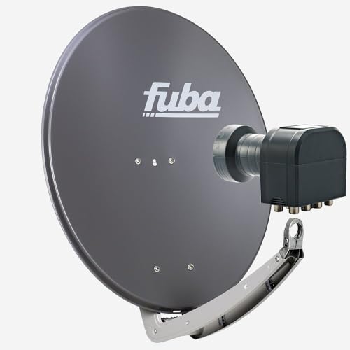 Fuba Sat Anlage 8 Teilnehmer | DAA 780 A Satellitenschüssel 80cm Alu anthrazit (Testergebnis: ausgezeichnet)* + Fuba DEK 818 Octo LNB 8 Teilnehmer (DVB-S2, HDTV, UHD 4K/8K, 3D) mit LTE-Störfilter von Fuba