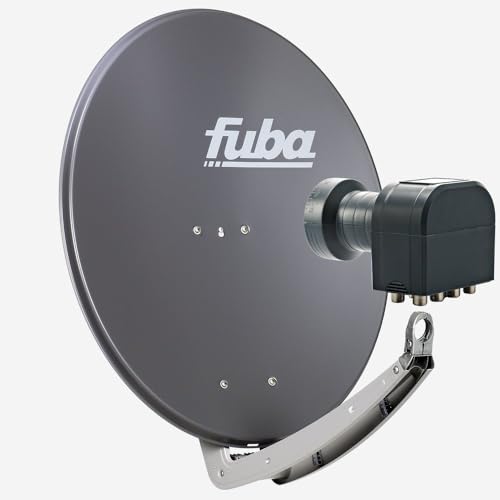 Fuba Sat Anlage 8 Teilnehmer | DAA 780 A Satellitenschüssel 80cm Alu anthrazit (Testergebnis: ausgezeichnet)* + Fuba DEK 817 Octo LNB 8 Teilnehmer (DVB-S2, HDTV, UHD 4K/8K, 3D) mit LTE-Störfilter von Fuba