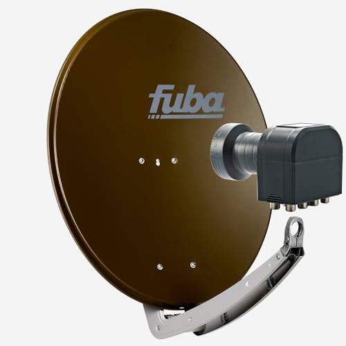 Fuba Sat Anlage 8 Teilnehmer | DAA 780 B Satellitenschüssel 80cm Alu braun (Testergebnis: ausgezeichnet)* + Fuba DEK 818 Octo LNB 8 Teilnehmer (DVB-S2, HDTV, UHD 4K/8K, 3D) mit LTE-Störfilter von Fuba