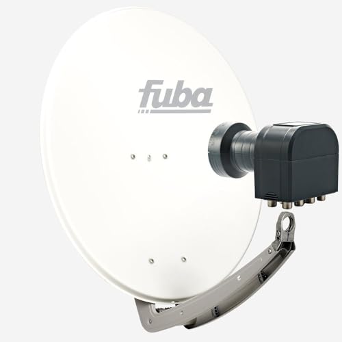 Fuba Sat Anlage 8 Teilnehmer | DAA 780 W Satellitenschüssel 80cm Alu weiß (Testergebnis: ausgezeichnet)* + Fuba DEK 818 Octo LNB 8 Teilnehmer (DVB-S2, HDTV, UHD 4K/8K, 3D) mit LTE-Störfilter von Fuba