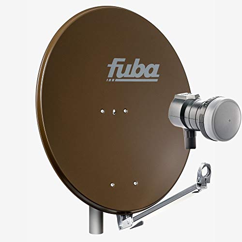 Fuba Satellitenschüssel Komplettset 1 Teilnehmer DAL 801 B - Sat Komplettanlage Fuba DAL 800 B Alu Sat-Schüssel/Sat-Spiegel 80cm braun + Fuba DEK 117 Single Universal LNB - HDTV, UHD(4K/8K), 3D von Fuba