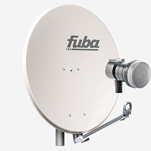 Fuba Satellitenschüssel Komplettset 1 Teilnehmer DAL 801 G - Sat Komplettanlage Fuba DAL 800 G Alu Sat-Schüssel/Sat-Spiegel 80cm hellgrau + Fuba DEK 117 Single Universal LNB - HDTV, UHD(4K/8K), 3D von Fuba