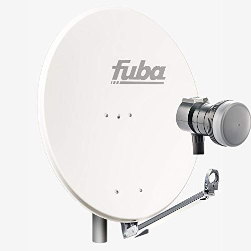 Fuba Satellitenschüssel Komplettset 1 Teilnehmer DAL 801 W - Sat Komplettanlage Fuba DAL 800 W Alu Sat-Schüssel/Sat-Spiegel 80cm weiß + Fuba DEK 117 Single Universal LNB - HDTV, UHD(4K/8K), 3D von Fuba
