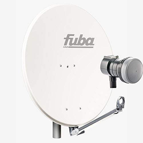 Fuba Satellitenschüssel Komplettset 1 Teilnehmer DAL 801 W - Sat Komplettanlage Fuba DAL 800 W Alu Sat-Schüssel/Sat-Spiegel weiß + Fuba DEK 117 Single Universal LNB - HDTV, UHD(4K/8K), 3D von Fuba