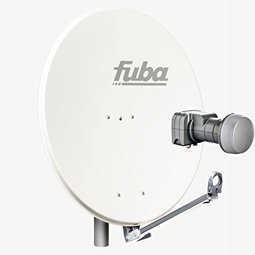 Fuba Satellitenschüssel Komplettset 2 Teilnehmer DAL 802 W - Sat Komplettanlage Fuba DAL 800 W Alu Sat-Schüssel/Sat-Spiegel weiß + Fuba DEK 217 Twin Universal LNB - HDTV, UHD(4K/8K), 3D von Fuba
